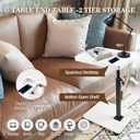 C Table Side Table End Table Adjustable HeightC Shaped End for CouchSnack Tables,360Swivel TV Tray Sofa Table For Small SpacesSide Tables living room and bedroom for Sofa, Bed,Chair(White)