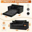 Erament Boneless Loveseat Sofa Couch, 2 in 1 Convertible Sofa Bed with Pillows, Fold Out Bean Bag Chair Boneless Floor Couch for Living Room Bedroom Office Lounge Apartment, No Assembly Needed, Black