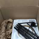 Oneach Boho Rattan Floor Lamp for Living Room, Farmhouse Standing Lamp with Hand-Woven Shade, Black Metal Base & Pole, Foot Switch - Corner Reading Lamp for Bedroom (62'')