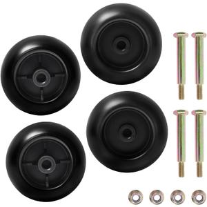 Lawn Mower Deck Wheels 753-04856A Fits for Cub Cadet RZT50 RZT54 LT1050 734-3058 Deck Rollers Gauge Wheel Replace for Craftsman White Outdoor JD AM116299 M111489 4 Packs