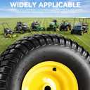 YITAMOTOR 20x10.00-8 Lawn Mower Tires & Wheel Assemblies, 4 Ply Tubeless Front Tires Replacement Fits Lawn Tractors, More Riding Mowers & Garden Vehicle | 3/4" Bore Hole, 3/16" Keyway,1200LBS (2 Pack)