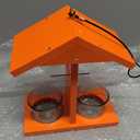 Amish Toy Double Cup Jelly Oriole Feeder with Pegs, Orange