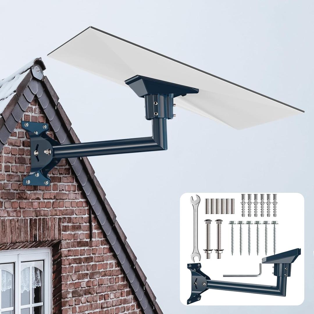 Starlink Gen 3 Mount Adapter Aluminum Alloy, 15" Heavy Duty Steel 90 Bend Pivot Pole Pipe with Adjustable Base Mount Kit for Starlink V3 Standard Dish for Wall