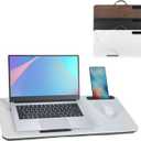 Portable Laptop Desk Fits Up to 16 Laptops, with Tablet Slot, Built-in Cushion, Great for Home & Office,Lap Desk for Laptop,Lap Desk with Cushion (White Marble, Large)