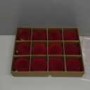 Senjie 3.15inch Burgundy Velvet Christmas Ornaments Balls Flocked Christmas Tree 12PCS Plastic Balls Xmas Hanging Ornaments Decoration Red