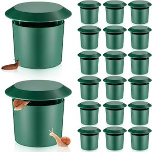 Qualirey 20 Pcs Beer Trap for Snails and Slugs, Reusable Plastic Snail Catcher Container (Beer Not Included), Physical Trap for Garden (Green)