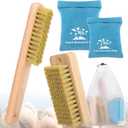 Mity rain 4PCS Beach Essentials Set - Sand Remover for Beach, Including 2PCS Sand Removal Bags and 2PCS Sand Brushes for Sand Volleyball Beach Feet, Beach Accessories Must Haves