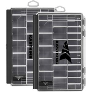 KastKing HyperSeal Waterproof Tackle Box, 3600 and 3700 Tackle Trays, Fishing Tackle Box Organizer with Removable Dividers, Lure Box and Terminal Tackle Storage,Black