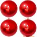 3 Pcs Christmas Ball Ornaments 10 Inch UV Resistant and Waterproof Shatterproof Shiny Plastic Christmas Tree Hanging Ornaments Decoration for Indoor Outdoor Holiday Party(Red)