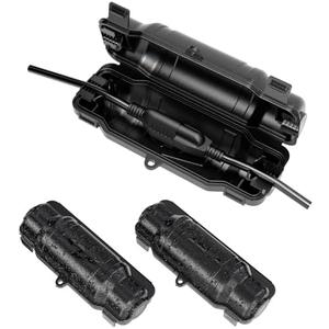 Cismorvex 3 Pack Outdoor Extension Cord Safety Cover with Waterproof Seal IP54 Water-Resistant, Weatherproof Electrical Connection Box with 2 Latches, Plug, Socket, Holiday Decoration Light, Black