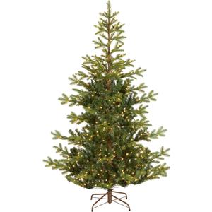 National Tree Company 6.5 ft Pre-Lit Norwegian Spruce Artificial Christmas Tree, 650 Clear Lights, 956 Feel Real Tips, Includes Stand, Green