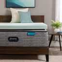 Beautyrest Thermagel Deluxe Cooling Pressure-Relieving Memory Foam Mattress Topper, Queen, 3-Inch, Blue, Queen 79"x59"