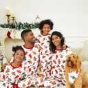PATPAT Christmas Family Matching Pajama Sets Includes Christmas Socks - Perfect for Family Photos & Holiday Celebrations (White)