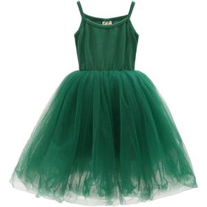 ZINPRETTY Toddler Dress Baby Girls Tutu Playwear Sleeveless Birthday Party Outfit Infant Tulle Sundress Knee Length 3-4T Green