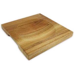 Mezzaluna Cutting Board Bowl, Ulu Chopping Bowl, Concave Cutting Board, Wooden Bowl for Mincing Vegetables, Acacia Wood Cutting Block with Hollow Center 8" x 8" (Without Knives) - CXD00