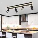 eluze 4-Light Modern LED Track Lighting Fixture, Dimmable Ceiling or Wall Mount Indoor Spotlight, 3000K Flexible Black Track Lighting for Kitchen, Living Room, Bedroom, ETL Listed