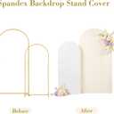 White and Beige Arch Backdrop Cover for Wedding, 7.2FT 6FT Set of 2 Stretchy Spandex Fitted Arch Stand Cover for Baby Shower, Birthday Party Decor, Chiara Backdrop Cover with Double-Sided Design