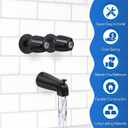 Enhon Shower Knobs 2 Piece Replacement, Compatible with Pfister Verve Tub Shower Handle Replacement, 2 Faucet Handle Trim Kit for 5-1/2 inch High, 12 Tooth Broach Stem Cartridge(Matte Black)