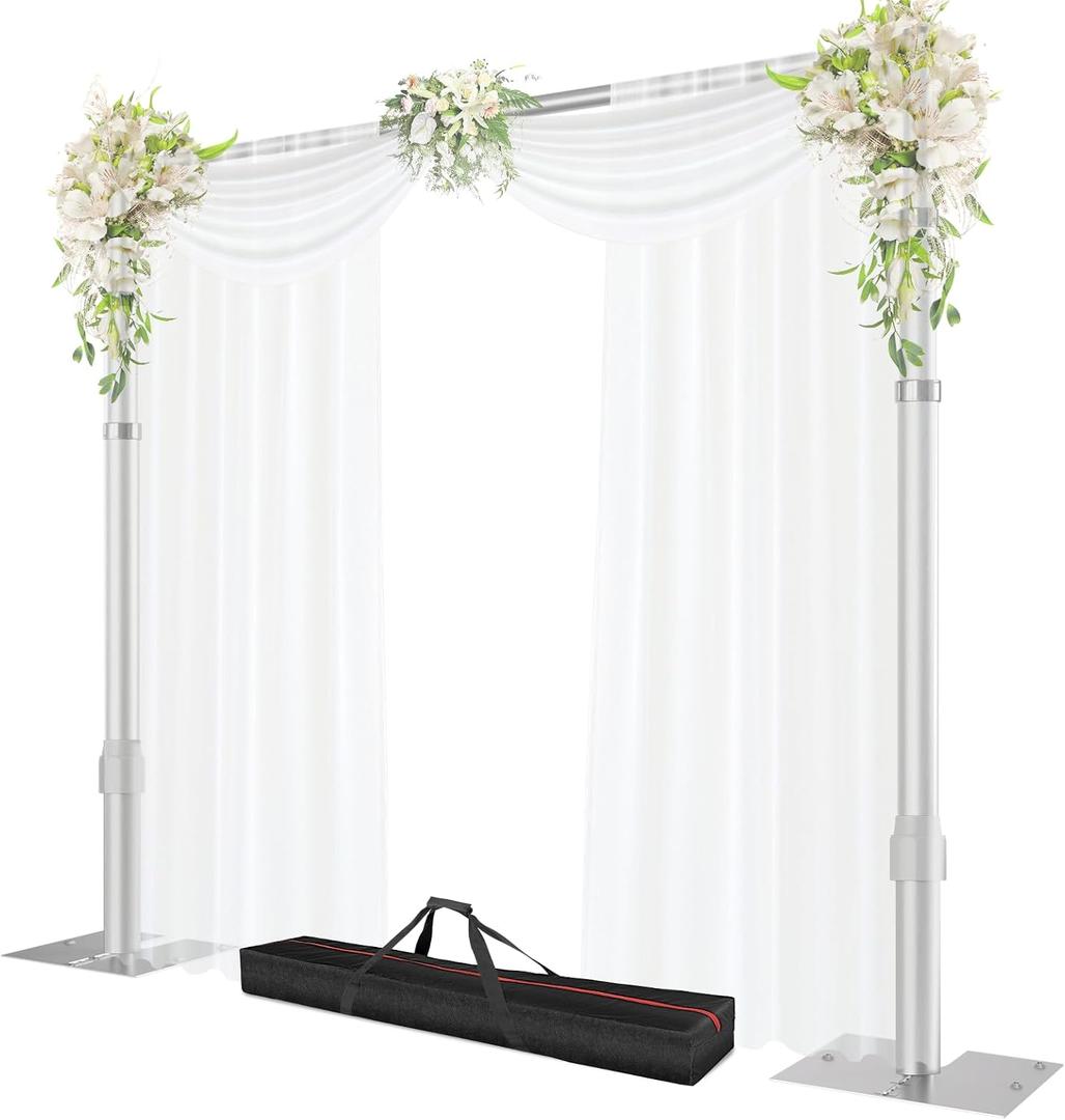 Pipe and Drape Backdrop Stand, 8.9x10ft Heavy Duty Adjustable Background Frame with Metal Base, Back Drop Holder for Parties Photography Wedding Photoshoot Decoration