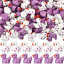 Foilswirl 200 Pcs Purple Ribbon Resin Ducks Bulk Domestic Violence Awareness Ducks Overdose Alzheimers Pancreatic Cancer Awareness Item for Public Charity Activities Supplies Event