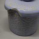 Ceramic Butter Crock with Lid, French Butter Dish with Water Line for Countertop, Butter Keeper for Spreadable Butter, Container Holder for Kitchen and Home Decor, 6.7 OZ,  Blue