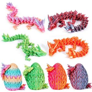 3D Printed Dragon Eggs  4PCS Mini Articulated Baby Dragon Toys, Mystery 3D Fidget Dinosaur Eggs Set for Kids & Adults, Fantasy Desk Decor & Collectible Gifts