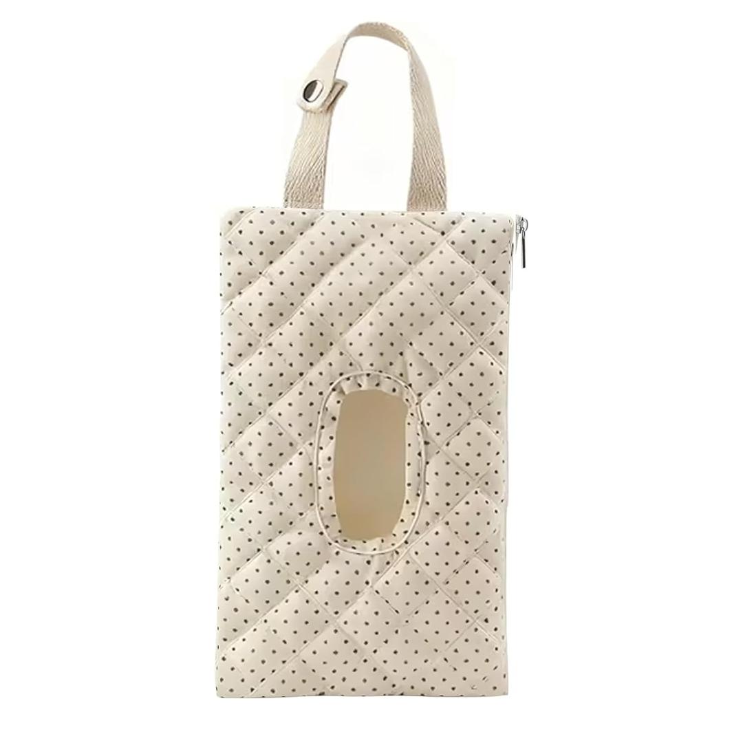 Quilted Baby Wipe Holder Quilted Wipe Pouch Portable Hanging Floral Wet Wipes Bag for Car, Stroller