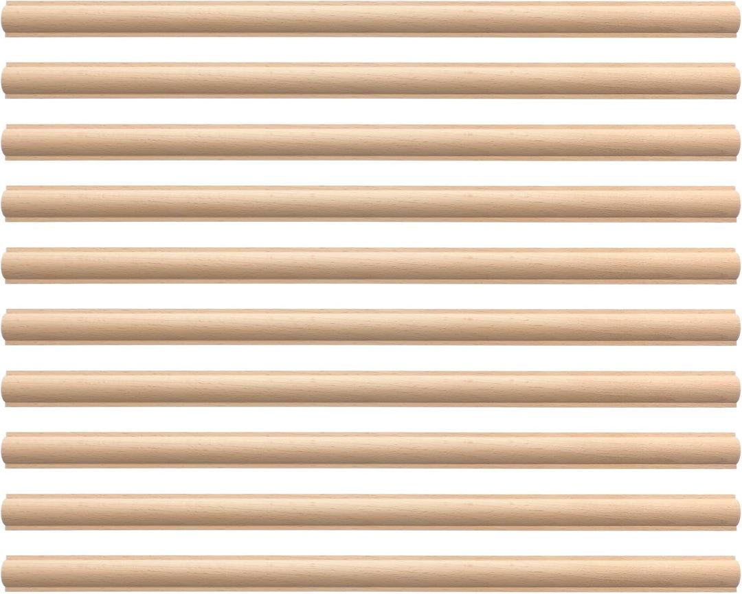 Nuanchu 12 Pcs Unfinished 3D Decorative Wood Trim Molding 15.75inch Decorative Wood Molding Cute DIY Trim for Home Wall Cabinet Shelf Window Door(Cylinder,20mm)