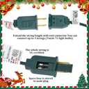 25FT C7 Vintage Christmas String Lights with 27 Red & Green Ceramic Bulbs, Hanging Outdoor & Indoor String Lights for Christmas Decor (Green Wire)