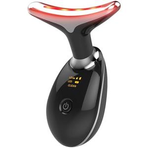 MCSYPOAL 7-in-1 Deplux Face Neck Massager for Skin Care at Home, Facial Massager Glossy Black
