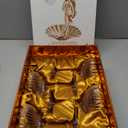 Venus Seashell Coupe Cocktail Glasses | Set of 4 | 8 oz Crystal Ribbed Champagne Saucers for Drinking P-Star and Espresso Martini, Margarita, Daiquiri, Cosmopolitan, Gimlet | Elegant Gift Glassware