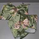 SOLY HUX Satin Pajama Set Floral Print V Neck Cami Top and Mini Shorts Loungewear Size S