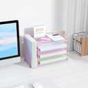 Spacrea Desk Organizers and Accessories, Paper Organizer for Desk with File organizer, Desk Accessories & Workspace Organizers for Office Supplies (Pink)