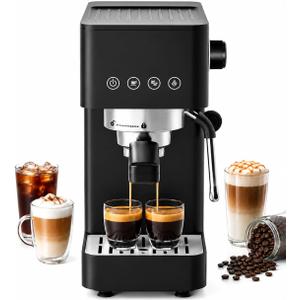 AAOBOSI Compact Espresso Machine, 20 Bar, Milk Frother, Latte & Cappuccino