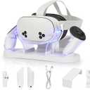 Magnetic VR Charging Station for Meta Quest 3S/Quest 3 Headset Handle Controller with LED Light, 2-3 Hour Fast Charging Dock, ChargingStand for MetaQuest 3 Smart Touch Controller (White)