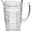 Kingrol 50 oz Glass Pitcher, Vintage Water Carafe Jug for Ice Tea, Juice, Milk, Beverages, Heat Resistant Glass Carafe for Hot/Cold Water