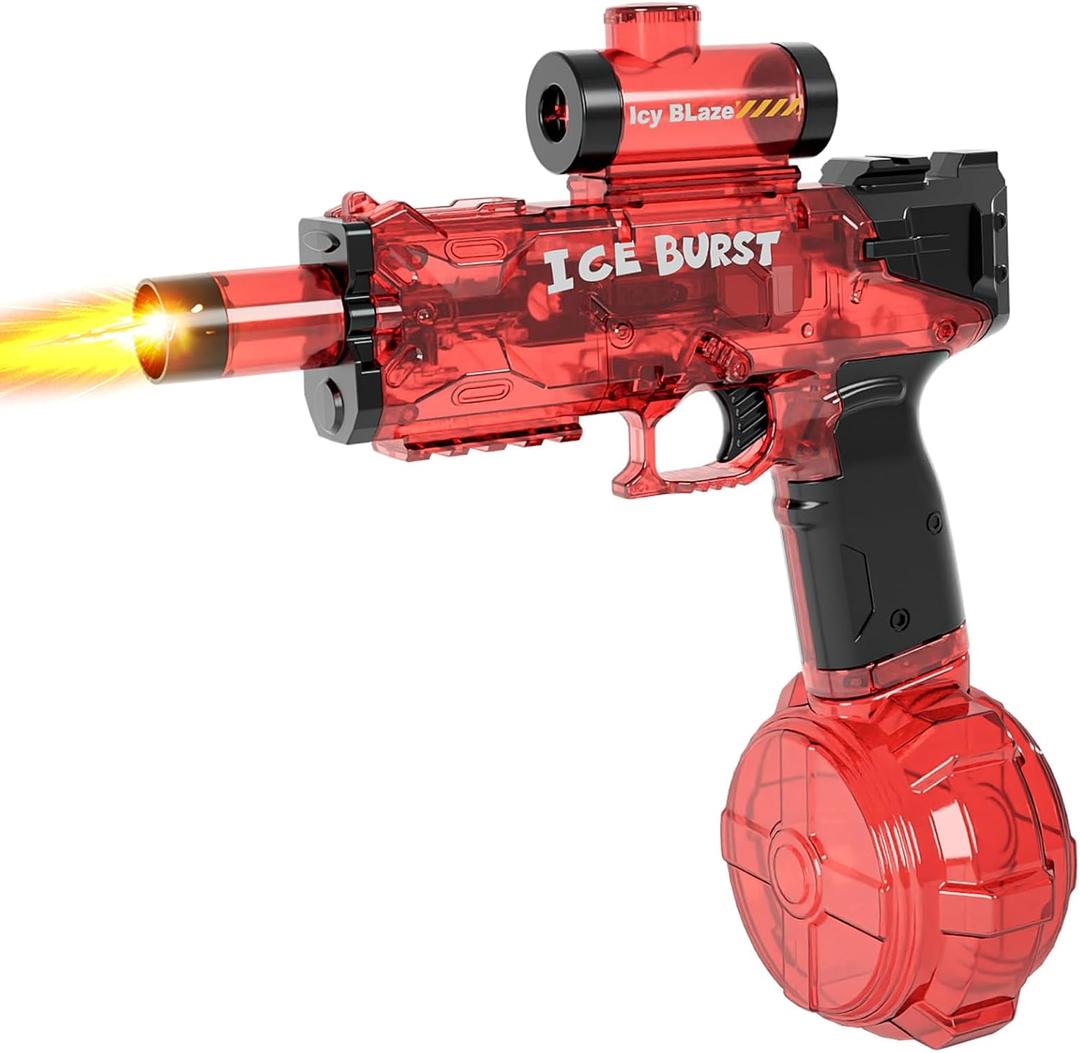 Electric Water Gun for Adults & Kids, Automatic Water Guns High Capacity 500+, Water Squirt Guns, Long Range Water Pistol Blaster Soaker,Summer Pool Toys (Ice Blaster Water Gun-Red)