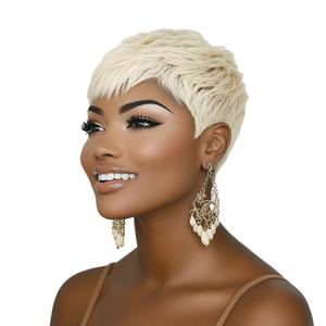 Blonde Short Pixie Wigs for Black Women Short Wigs for Black Women Pixie Black Women Wigs (Blonde) (3 Inch, #613)