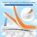 4D Cloud Insoles for Men Women, Memory Foam Boot Insoles, Comfortable and Breathable Massage Cushion Shoe Inserts with Arch Support, Trim to Fit All Shoe Types(1Pair-Orange, Men 8-9/Women 10-11)