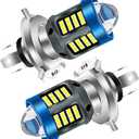 Windance 2Pack, H4 LED Bulb 1200LM 13W with Lens, Hi/Lo Beam Super Bright 12V-80V Daytime Running Light Bulbs for Motorcycles E-Bike Scooters ATV UTV Pit Bike(White, H4)