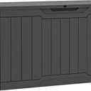 YITAHOME 100 Gallon Resin Deck Box, Weather Resistant Outdoor Storage Box, Lockable Indoor Outdoor Storage for Supplies and Essentials, Dark Gray