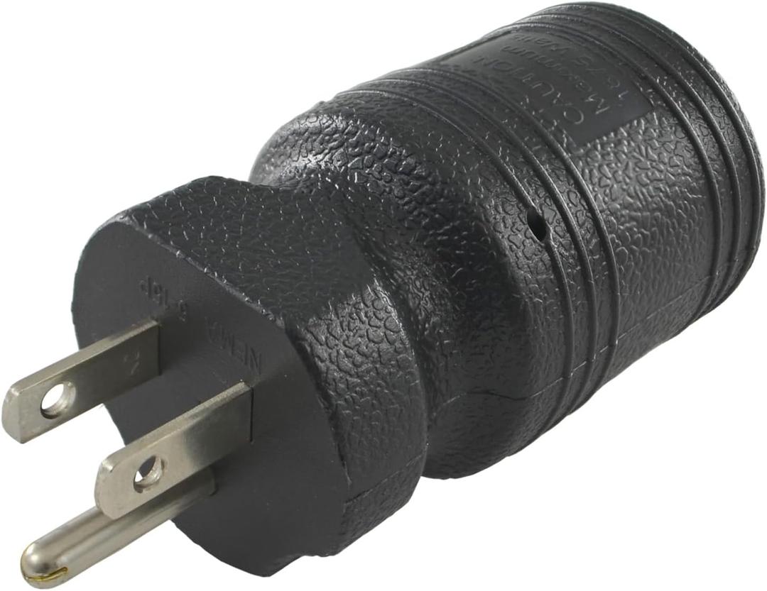 Conntek 30129 15A to 15/20A Plug Adapter ,Black