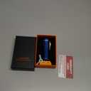 420 Carbon Steel  and Lighter Set, Built-in , Triple Jet Flame Butane Torch Lighter, Refillable Windproof Lighter, Gifts for Men, Blue. (Sold Without Gas)