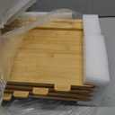 14.56"L x 11"W Bamboo Cutting Board Set of 4 - Wood Cutting Board Set with Holder, Chopping Boards Set with Food Icons, Juice Groove - Ideal for Meat, Fish, Bread, Vegetable, Fruit Chopping