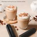 SIMPLETASTE Milk Frother Handheld Electric Foam Maker, Drink Mixer with Stainless Steel Whisk for Cappuccino, Bulletproof Coffee, Latte, Black, without Stand, USB-C Rechargeable