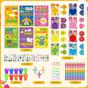 Cinrobiye 72 PCS Bible Coloring Books Party Favors Set Religious Party Favors Goodie Bag Fillers Christian Birthday Party Supplies DIY Scene Sticker Temporary Tattoo Crafts for Sunday School Church