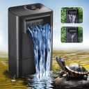 220GPH Turtle Filter for 20-45 Gal Tank, Small Turtle Filters 3-stage Filtration for Freshwater Saltwater Cloudywater, Ultra-quiet and Flow Adjustable for Fish Turtles Shrimps Amphibians Frogs