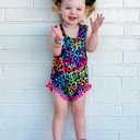 UNICOMIDEA 0-3 Months Baby Floral Romper Infant Playsuits Headband Jumpsuit Toddlers Outfits, 70