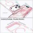 BENTOBEN Magnetic for iPhone 17 Pro Max 6.9" Case, Compatible with Magsafe Military Shockproof Protective Bumper Cute Transparent Slim Anti-Yellowing Phone Case for iPhone 17 Pro Max Cover, Clear Pink