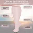 Diu Life 3 Pairs Plus Size Compression Socks for Women and Men Wide Calf Extra Knee High Support for Circulation (4X-Large, 02 Assorted 04)